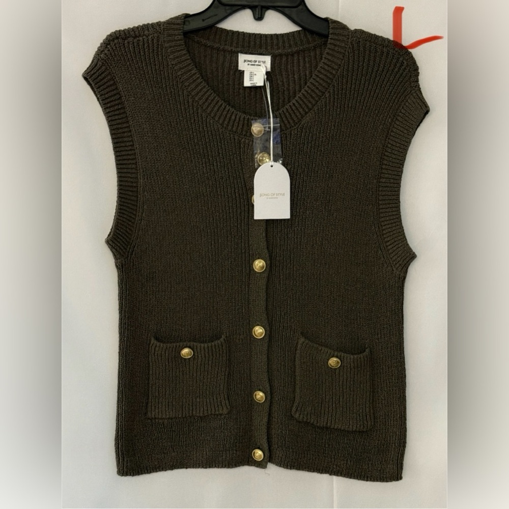 Song of Style Brown Sleeveless Cardigan